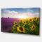 Designart - Lavender and Sunflower Fields - Floral Canvas Art Print
